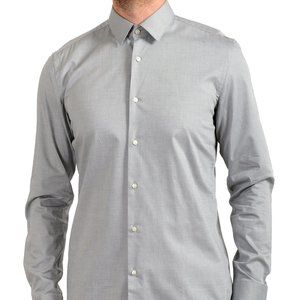 Hugo Boss Men's "Isko" Gray Slim Fit Long Sleeve Dress Shirt